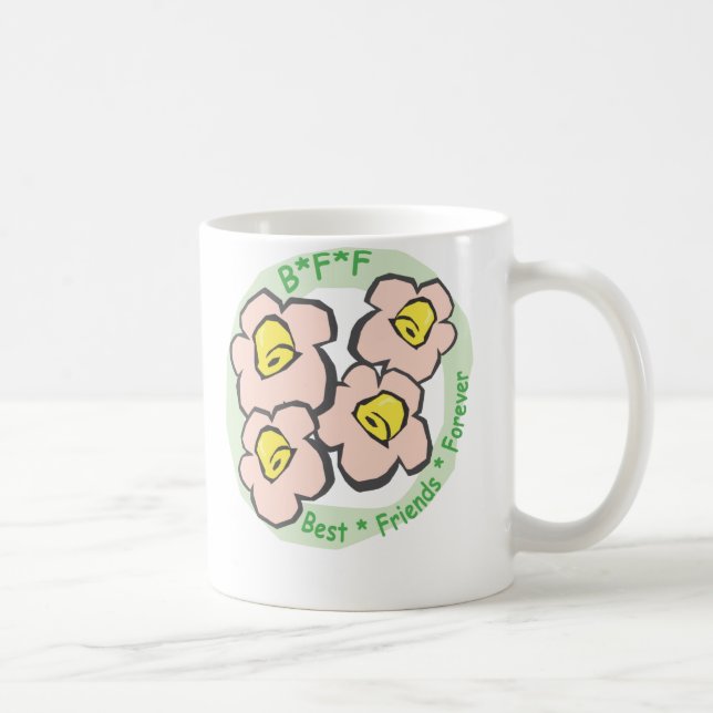 BESTE FREUNDIN beste Freund-für immer rosa Blumen Kaffeetasse (Rechts)