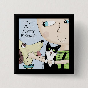 BESTE FREUNDIN: Beste Furry Freunde mit Hund und K Button