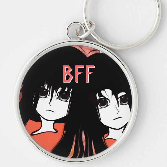 BESTE FREUNDIN Bester Freund für immer Anime Twins Schlüsselanhänger (Vorne)