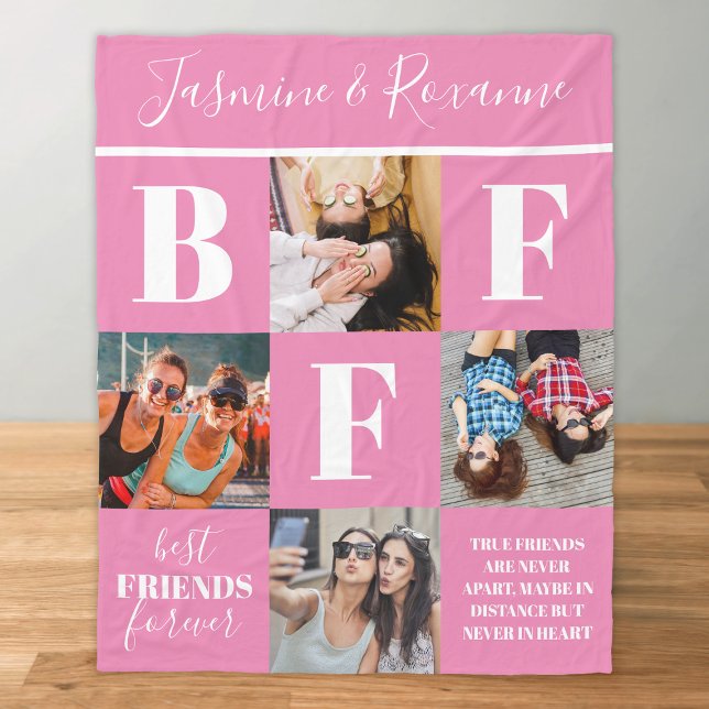 BESTE FREUNDIN Besties Fotomaterial Rosa Fleecedecke (Von Creator hochgeladen)