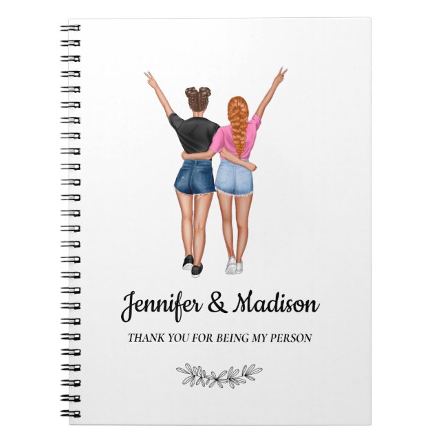Beste Freundin Besties Freundschaft Individuelle N Notizblock (Vorderseite)