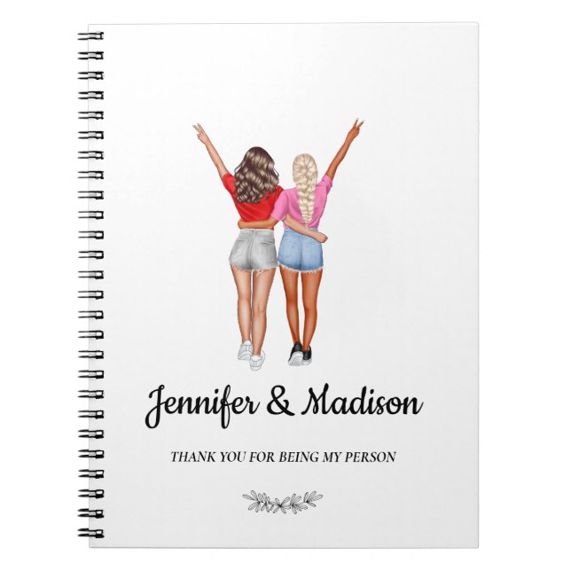 Beste Freundin Besties Freundschaft Individuelle N Notizblock (Vorderseite)