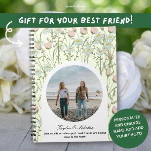 Beste Freundin BFF Geschenk Florales Foto Notizblock