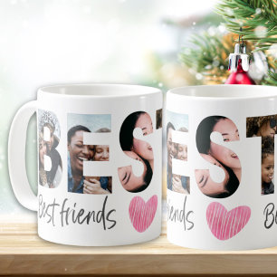Beste Freundin BFF Multi Foto mit süßer Herz-Kaffe Kaffeetasse