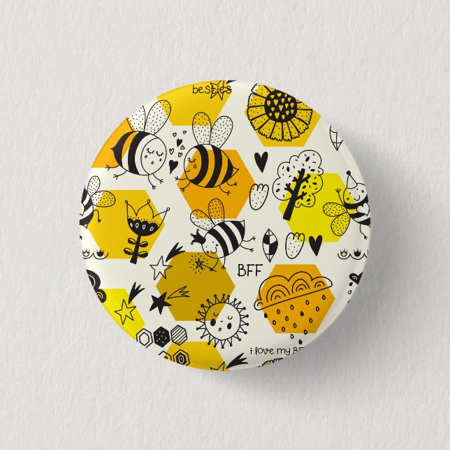 BESTE FREUNDIN Bienengeschenke für Bestien Gerette Button (Vorderseite)