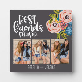 BESTE FREUNDIN Blumenfoto Collage Die besten Freun Fotoplatte