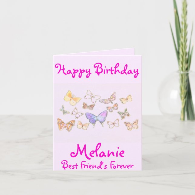 BESTE FREUNDIN Butterfly Geburtstagkarte Karte (Vorderseite)