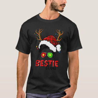 Beste Freundin Claus Rentier Unordentliche Bun Fri T-Shirt