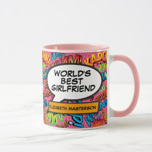 Beste Freundin der Welt Lustig Retro Comic Buch Ro Tasse