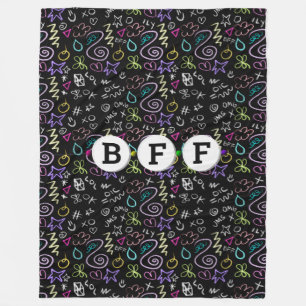 BESTE FREUNDIN Doodles - Imitate Glitzer Muster (3 Fleecedecke