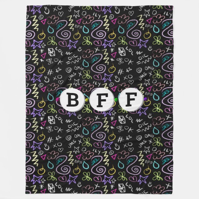 BESTE FREUNDIN Doodles - Imitate Glitzer Muster (3 Fleecedecke (Vorderseite)