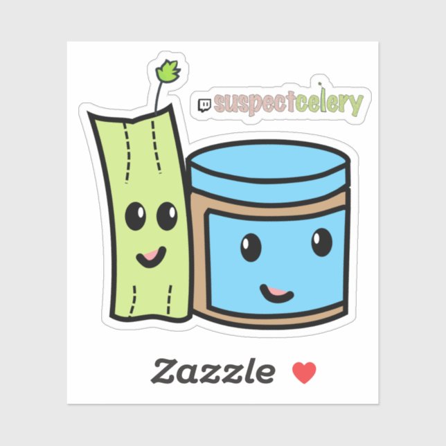 BESTE FREUNDIN Erdnussbutter + Celery Suspect™ Cel Aufkleber (Blatt)