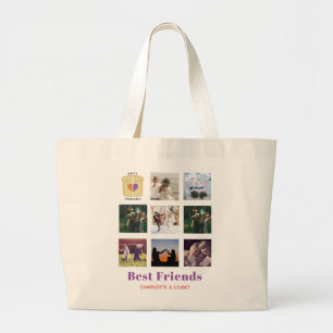 BESTE FREUNDIN Foto Collage Geschenk Peanutbutter  Jumbo Stoffbeutel