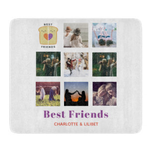 BESTE FREUNDIN Foto Collage Geschenk Peanutbutter  Schneidebrett