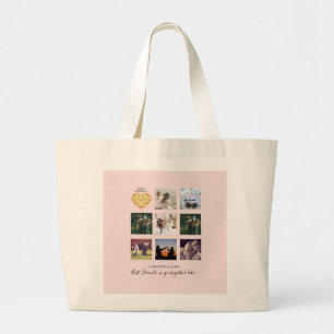 BESTE FREUNDIN Foto Collage Geschenke Dusty Pink P Jumbo Stoffbeutel