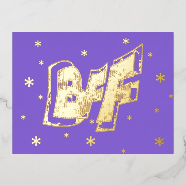 BESTE FREUNDIN Freundschaft Stars Gold Karte (Vorderseite)