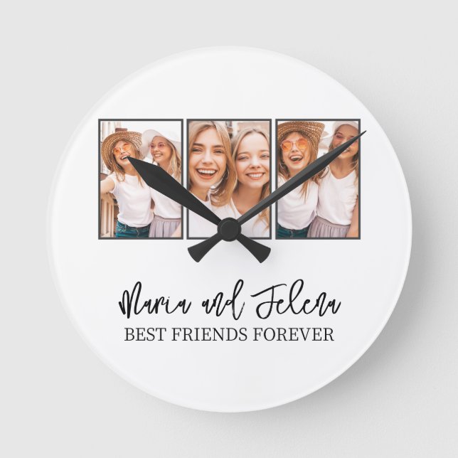 BESTE FREUNDIN für personalisierte Freundschaft -  Runde Wanduhr (Vorderseite)