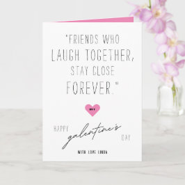 BESTE FREUNDIN Galentine's Day Rosa Herz Foto Coll Karte