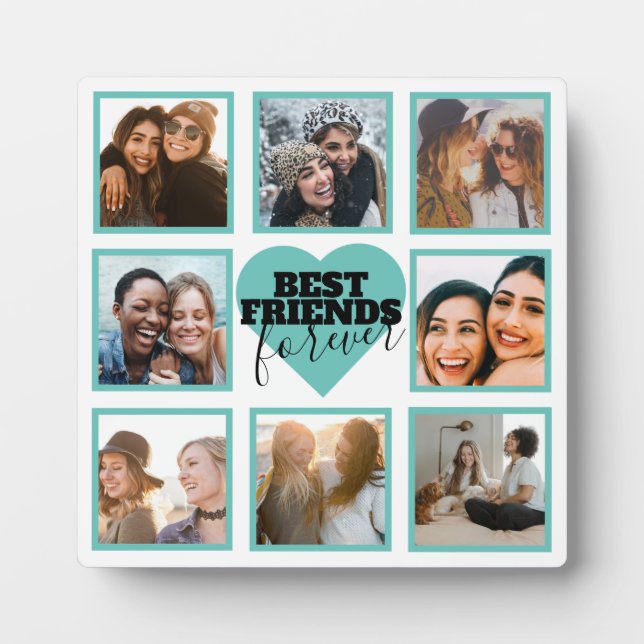 BESTE FREUNDIN Instant Foto Collage Aquamarines He Fotoplatte (Vorderseite)