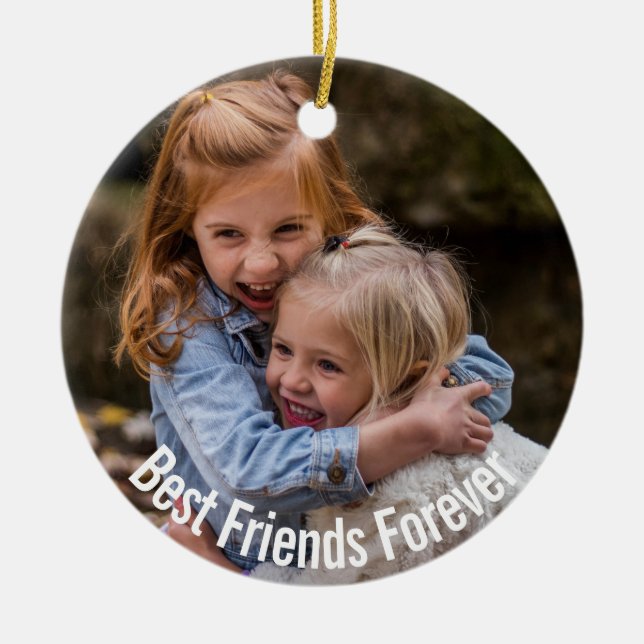 BESTE FREUNDIN mit Ihrem Foto Keramik Ornament (Vorne)