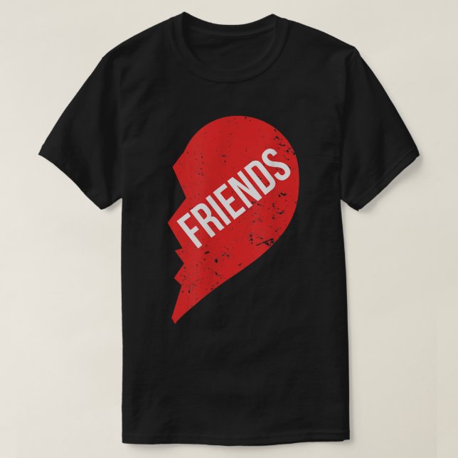 BESTE FREUNDIN T-Shirts Freunde Hälfte des Herzens (Design vorne)