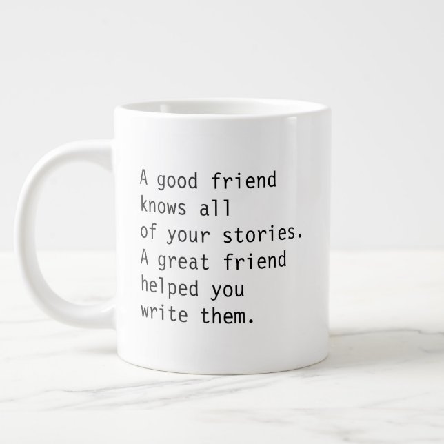 BESTE FREUNDIN Tasse, Sprichwort über gute Freunde Jumbo-Tasse (Links)