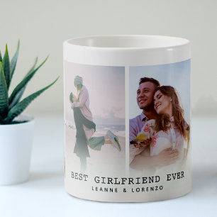 Beste Freundin überhaupt   Moderne 4-Foto-Collage Kaffeetasse