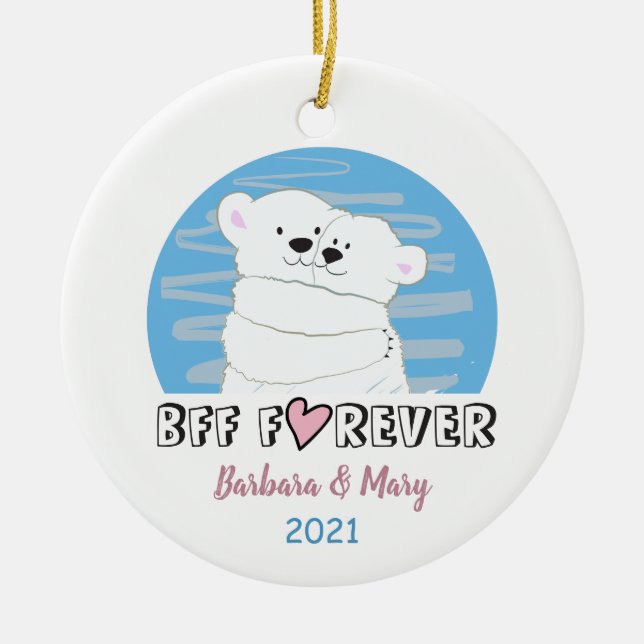 BESTE FREUNDIN Weihnachten Keramik Ornament (Vorne)