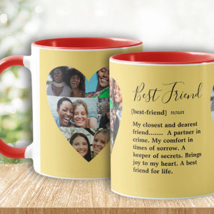 Beste Freundin Zitat Foto Herz Collage Bunt Tasse