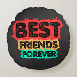 BESTE FREUNDINNEN FÜR IMMER RETRO-FREUNDE, FREUNDS RUNDES KISSEN