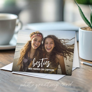 Beste Freundinnen mit Foto und individuellem Text Karte