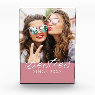 Beste Freundinnen seit – Geschenk in staubigem Ros Fotoblock