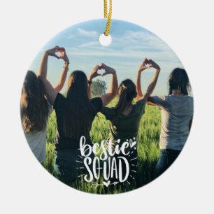 Beste Freundinnen Squad personalisiertes Foto BFF  Keramik Ornament