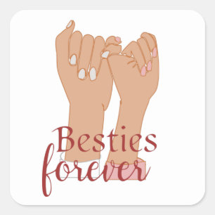 Beste-Freundinnen-Sticker für immer Quadratischer Aufkleber