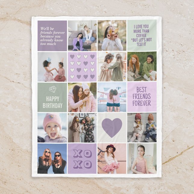 Beste Freundschaft Besties BESTE FREUNDIN FotoColl Fleecedecke (Photo Collage Blanket)