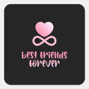 Beste Freundschaft für immer Quadratischer Aufkleber