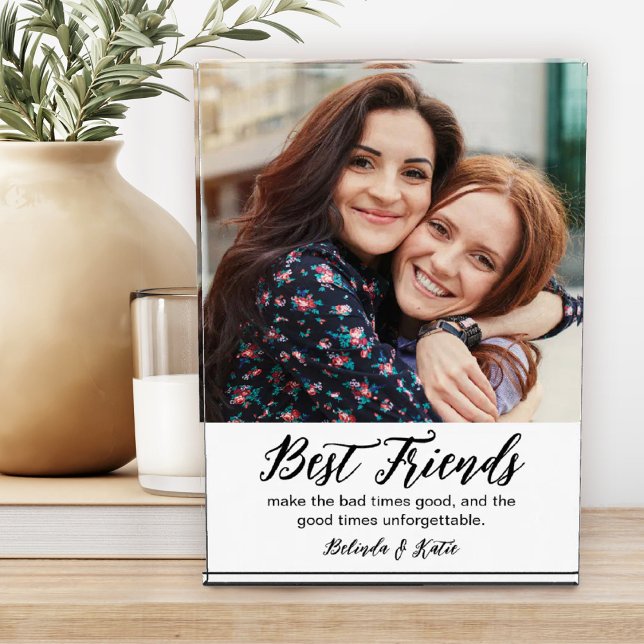 Beste Freundschaftsgeschenke für Foto-Block Fotoblock (A pretty script best Friends photo block. Personalize it with your message and names.)