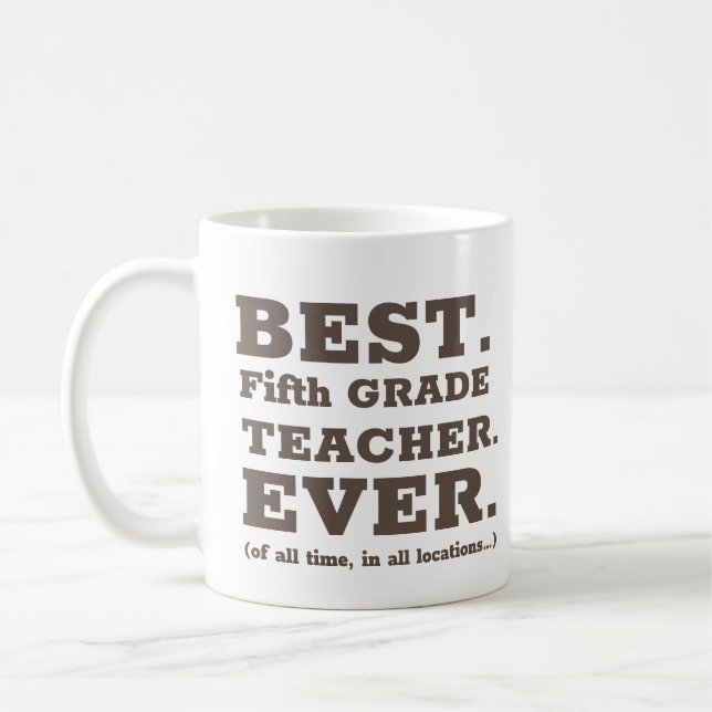 Beste Fünfte Klasse Lehrer je Kaffeepause Tasse (Links)