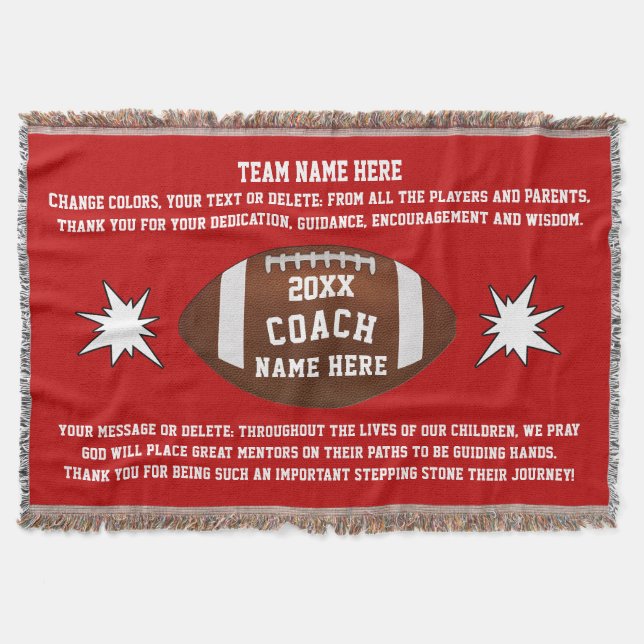 Beste Fußball-Trainer-Geschenke, personalisierte Decke (Vorderseite)