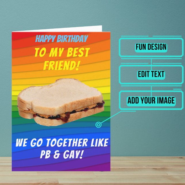 Beste Gay Friend Geburtstag Karte (Wish a very Happy Birth - gay to your favorite person with this LGBTQ+ inspired birthday card. )