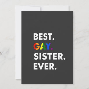 Beste Gay Sister je Funny LGBT Rainbow Pride Gesch Einladung
