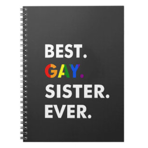 Beste Gay Sister je Funny LGBT Rainbow Pride Gesch Notizblock