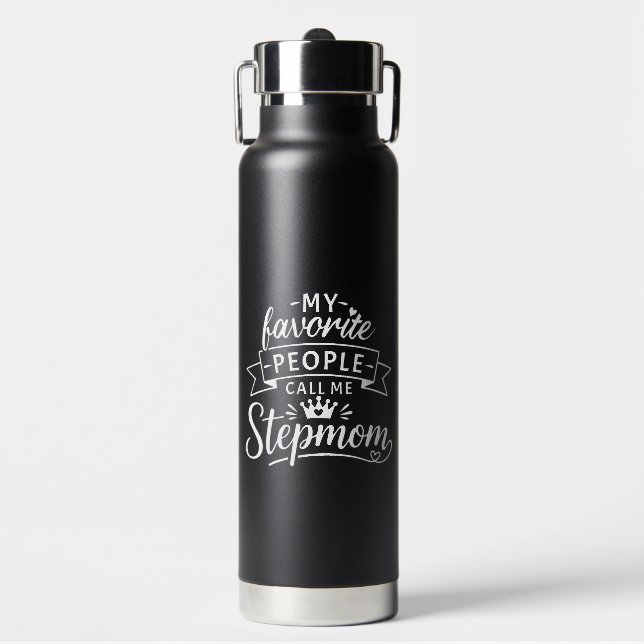 Beste Geschenk für Stiefmutter von süßer Patchwork Trinkflasche (Vorderseite)
