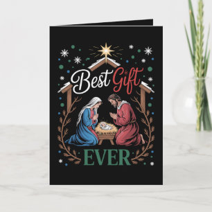 Beste Geschenke überhaupt Weihnachten Nativität Kr Karte