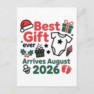 Beste Geschenkgutscheine im August 2026 Weihnachts Ankündigungspostkarte