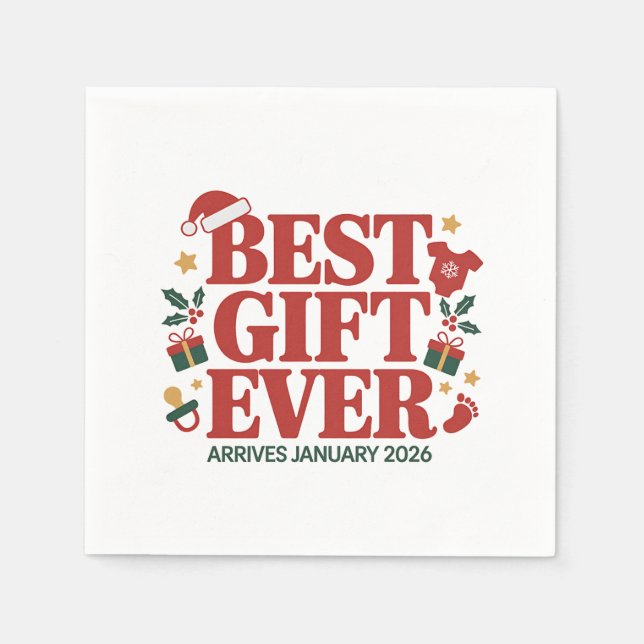 Beste Geschenkgutscheine im Januar 2026 Weihnachts Serviette (Vorderseite)