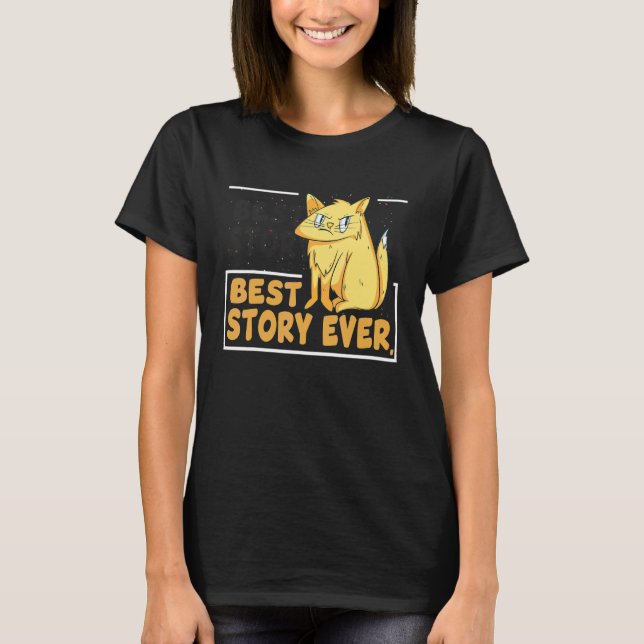 Beste Geschichte überhaupt Grumpy  Katze mit Kaffe T-Shirt (Vorderseite)