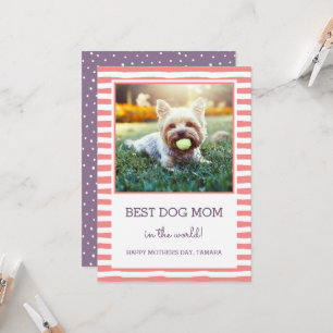 Beste gestreifte Mama für Hunde   Koralle   Mutter Karte