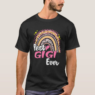 Beste Gigi Ever Lustiger Rosa Leopard Regenbogen M T-Shirt
