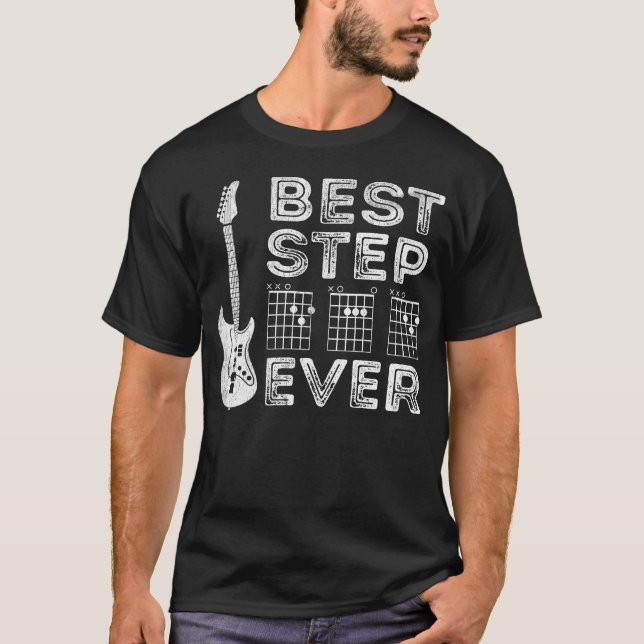 Beste Gitarre Stepdad je - Skull Rock Music Player T-Shirt (Vorderseite)